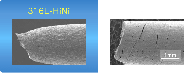 70MPa 水素中引張試験後の試験片外観