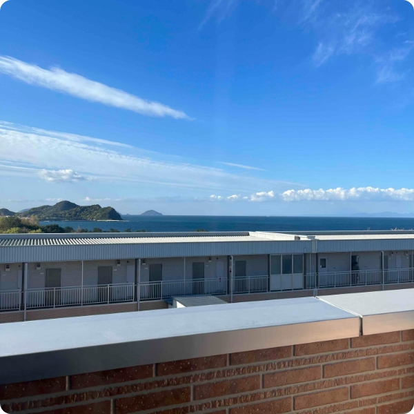 寮からの景色 海が綺麗です！